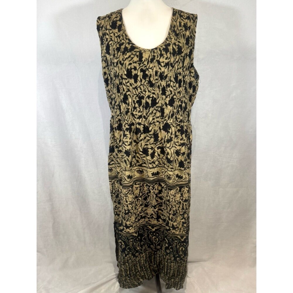 Vintage R&K originals smocked top button side dress size 16